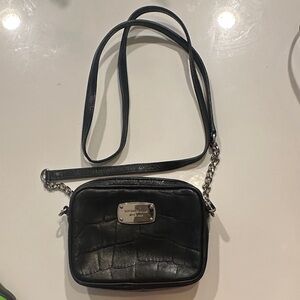Authentic Michael Kors Black Leather Crossbody Bag